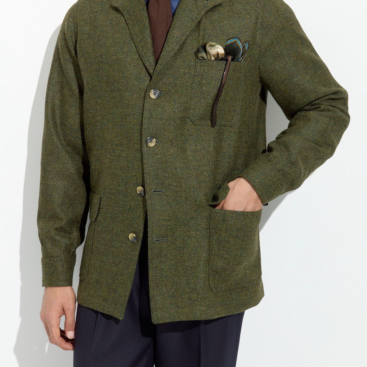 ジャケット・アウター JUSTO GIMENO TEBA JACKET Justo Gimeno for Refinement Teba Jacket Jersey Knit Olive | The