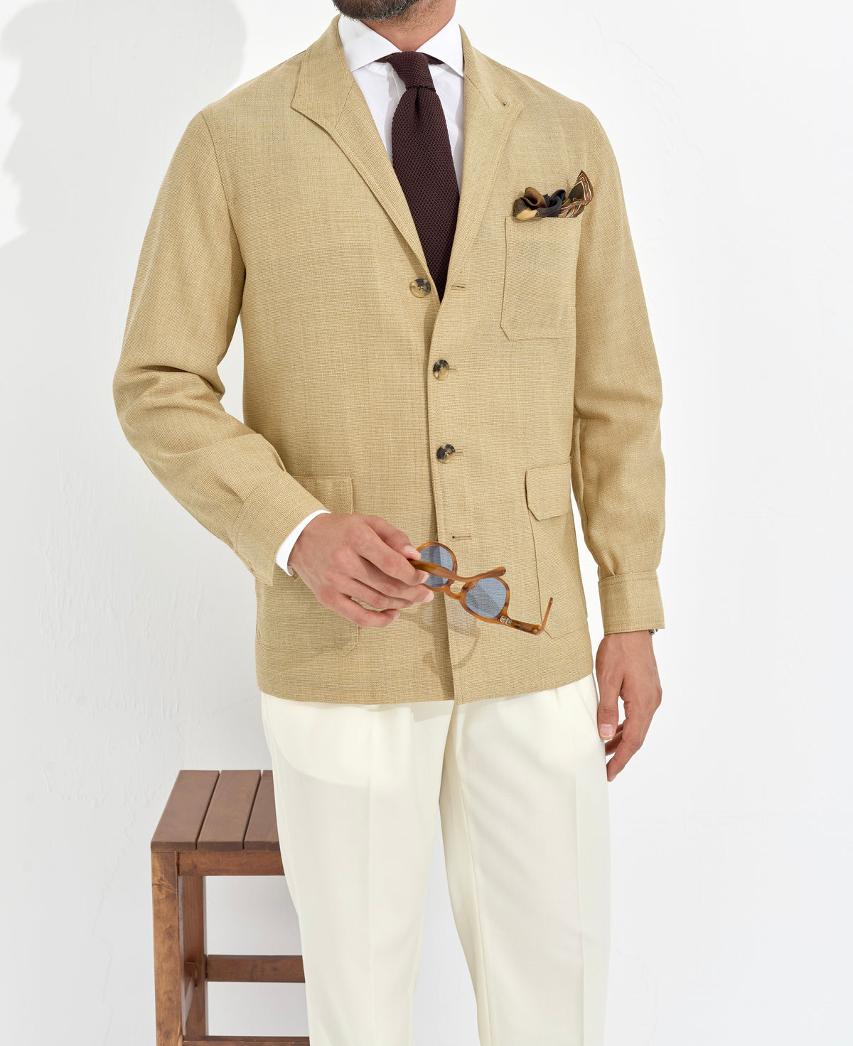 ジャケット・アウター JUSTO GIMENO TEBA JACKET Justo Gimeno - Teba Classic S. Esterilla C. Paja Jacket – Sartoria
