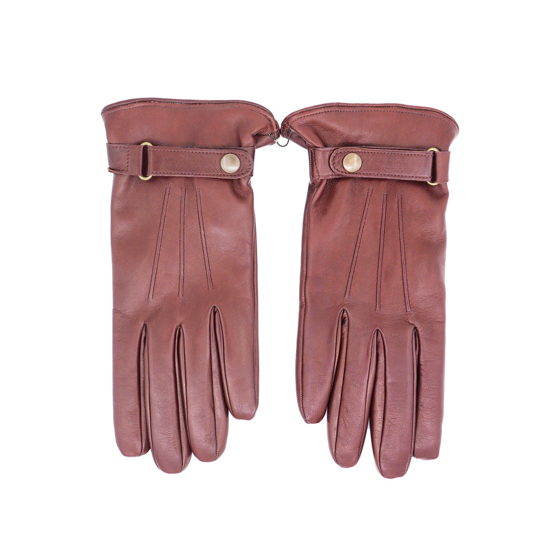 OMEGA X Sartoria Napoletana Smooth Cashmere & Lambskin Brown Gloves