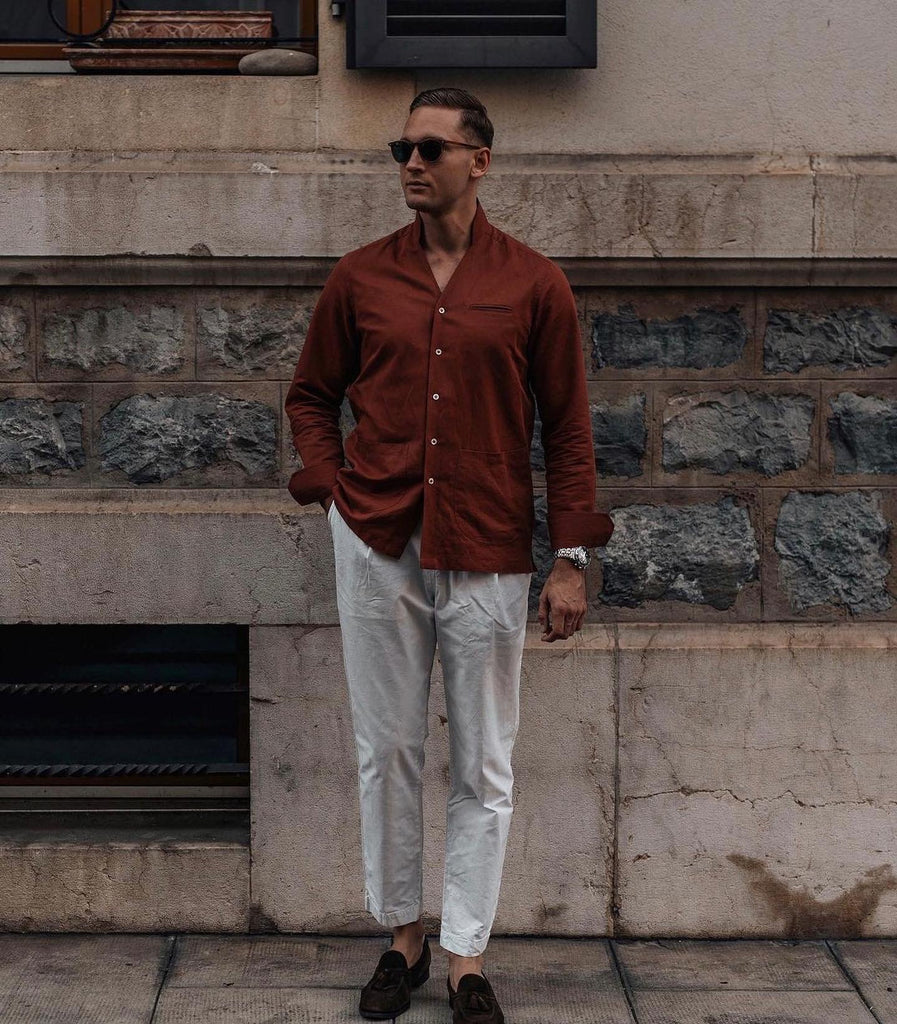 Cigarist Havana Brick Linen Shirt – Sartoria Napoletana